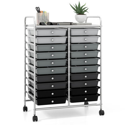 Costway 20 Drawers Storage Trolley Mobile Rolling Utility Cart Home Office Organizer - image 1