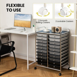 Costway 20 Drawers Storage Trolley Mobile Rolling Utility Cart Home Office Organizer - thumbnail 9