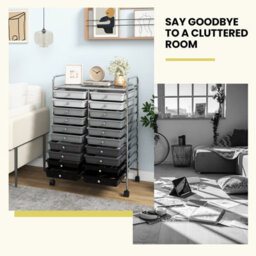 Costway 20 Drawers Storage Trolley Mobile Rolling Utility Cart Home Office Organizer - thumbnail 8