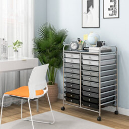 Costway 20 Drawers Storage Trolley Mobile Rolling Utility Cart Home Office Organizer - thumbnail 4