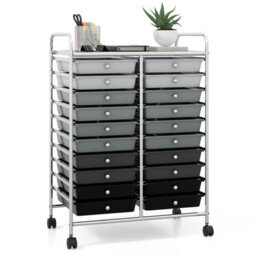 Costway 20 Drawers Storage Trolley Mobile Rolling Utility Cart Home Office Organizer - thumbnail 1