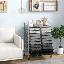 Costway 20 Drawers Storage Trolley Mobile Rolling Utility Cart Home Office Organizer - thumbnail 3