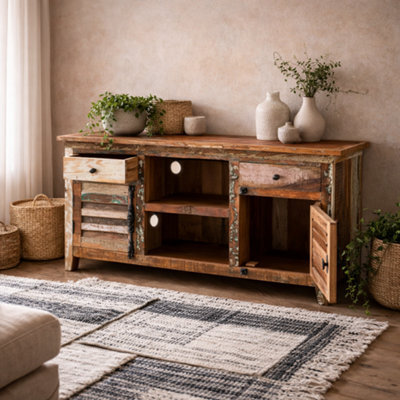 Wyld Haus Seattle Reclaimed Wood Media Sideboard With 2 Drawers, 2 Doors And 1 Shelf - image 1