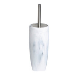 Showerdrape Octavia White Marble & Chrome Toilet Brush & Holder - thumbnail 3