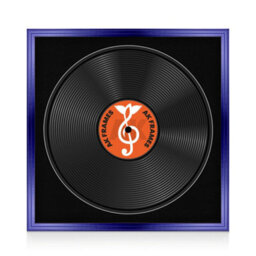 "16X16"" Purple Classic Vinyl Record Frame With Black Mount For 12 Inch Lp Disc - Ak Frames" - thumbnail 1
