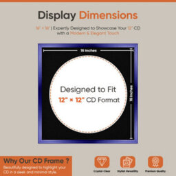"16X16"" Purple Classic Vinyl Record Frame With Black Mount For 12 Inch Lp Disc - Ak Frames" - thumbnail 2