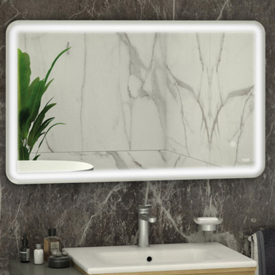 RAK Ceramics Rak Art Soft 1200X600mm Rectangular Led Illuminated Bathroom Mirror With Touch Sensor & Chrome Finish - image 1
