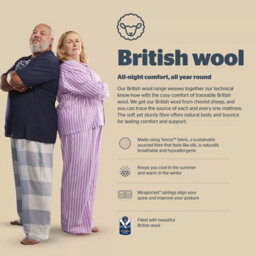 Silentnight British Wool 2400 Pocket Mattress Double 135X190 Cm, Medium/firm, 1400 Mirapocket + 1000 Mini Springs, 29Cm Depth - thumbnail 5