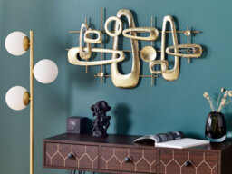 Beliani Wall Decor Manganese Metal 50 Cm Gold - thumbnail 2