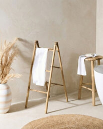 Beliani Towel Stand Mojanda Bamboo Natural - thumbnail 2