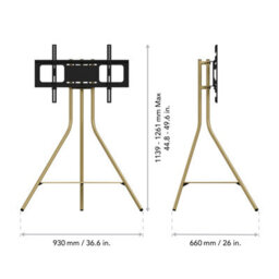 "Avf Tiga Freestanding Metal Tv Tripod, For Tvs 32-65"" -  Gold" - thumbnail 3