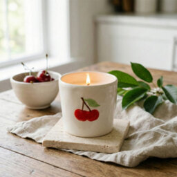 Candlelight White & Red Cherry Small Jar Candle