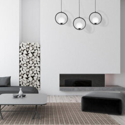Milagro Boston Black Pendant Lamp 1Xe14 Beautifully Hand Made From Black Metal And White Glass Contemporary Cool Style - thumbnail 1