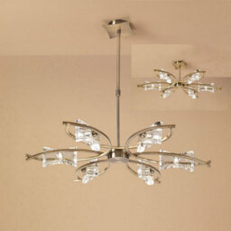 Luminosa Lighting Luminosa Kromo Telescopic Convertible To Semi Flush 6 Light G9, Antique Brass - thumbnail 2