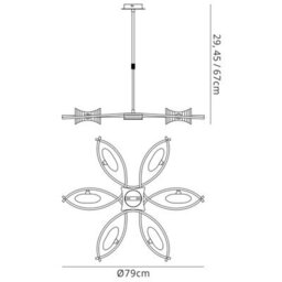 Luminosa Lighting Luminosa Kromo Telescopic Convertible To Semi Flush 6 Light G9, Antique Brass - thumbnail 6