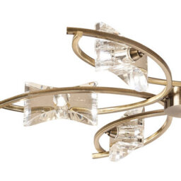 Luminosa Lighting Luminosa Kromo Telescopic Convertible To Semi Flush 6 Light G9, Antique Brass - thumbnail 5