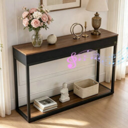 111Cm Console Table Led Lighted Sofa Table Entryway Table With Usb Charging Port - thumbnail 6