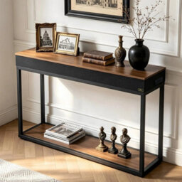 111Cm Console Table Led Lighted Sofa Table Entryway Table With Usb Charging Port - thumbnail 4