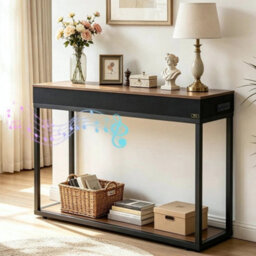 111Cm Console Table Led Lighted Sofa Table Entryway Table With Usb Charging Port - thumbnail 3
