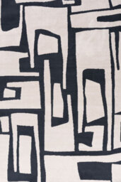 The Rugs Loft Navy And Ivory Abstract Geometric Living Room Area Rug And Runners Soft Pile - thumbnail 2