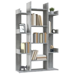 Vidaxl Book Cabinet Grey Sonoma 86X25.5X140 Cm Engineered Wood Book Cabinets - thumbnail 4