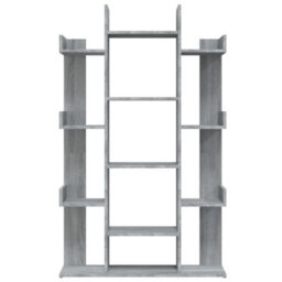 Vidaxl Book Cabinet Grey Sonoma 86X25.5X140 Cm Engineered Wood Book Cabinets - thumbnail 5