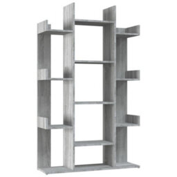Vidaxl Book Cabinet Grey Sonoma 86X25.5X140 Cm Engineered Wood Book Cabinets - thumbnail 2