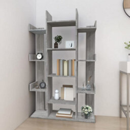 Vidaxl Book Cabinet Grey Sonoma 86X25.5X140 Cm Engineered Wood Book Cabinets - thumbnail 3