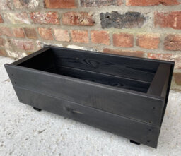 Ruddings Wood Wooden Black Garden Planter Box (W) 60Cm (H) 22Cm - thumbnail 2