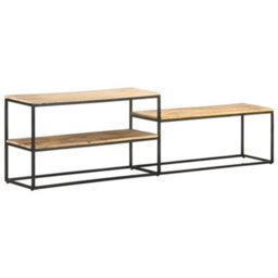 Berkfield Tv Cabinet 180X30X50 Cm Rough Mango Wood - thumbnail 4