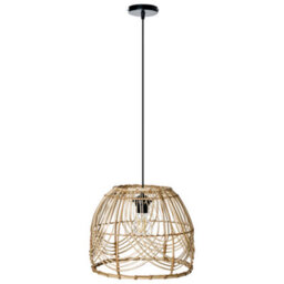 Wyld And Coco Boho Luxe Pendant Lamp - Handmade Natural Rattan Shade With Iron Frame, Adjustable Height, 35Cm Diameter, 141Cm Drop - thumbnail 4