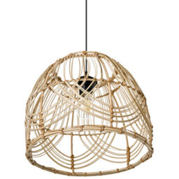 Wyld And Coco Boho Luxe Pendant Lamp - Handmade Natural Rattan Shade With Iron Frame, Adjustable Height, 35Cm Diameter, 141Cm Drop - thumbnail 6