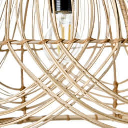 Wyld And Coco Boho Luxe Pendant Lamp - Handmade Natural Rattan Shade With Iron Frame, Adjustable Height, 35Cm Diameter, 141Cm Drop - thumbnail 9