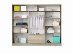 Arte Sewille 250Cm Sliding Door Wardrobe - Dynamic Sonoma Oak Meets Bold Lava Contrast - thumbnail 3