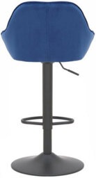 Lamboro Velluto Kitchen & Breakfast Bar Stool, Velvet Padded Seat & Backrest, Matt Black Footrest, Height Adjustable Swivel Gas Lift, Blue - thumbnail 5