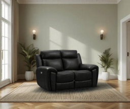 Furniture Instore Sienna Black Leather Aire 3+2 Seater Sofa Set - thumbnail 5