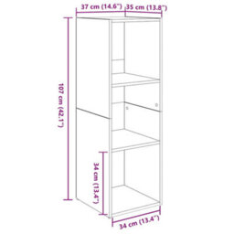 Berkfield Tv Cabinet 3 Pcs Artisan Oak Engineered Wood - thumbnail 9