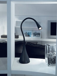 Set Of 2 Modern Black Table Lamps With Flexible Touch Dimmer Led Bulbs 3.5W - thumbnail 3