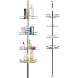 Stainless Steel 4 Tier Non Rust Telescopic Bathroom Corner Shelf Rack Shower Caddy Organizer - thumbnail 2