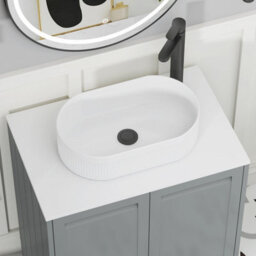 Royal Bathrooms Royal Bathroom Elmore 700mm Matt Pebble Grey Wall Mounted Bathroom Vanity Unit 2 Drawer Plain White Worktop With Lyon Basin - thumbnail 4