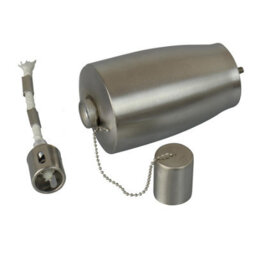 Harbour Housewares 146Cm Metal Garden Torches - Barrel - Set Of 6 Silver Outdoor Lighting Oil Fuel Lamp Candle Flame Lantern - thumbnail 5