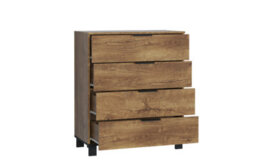 Furneo Modern Dark Oak Effect Chest Of Drawers Cabinet 4 Drawers Storage Cozy 04 - thumbnail 3