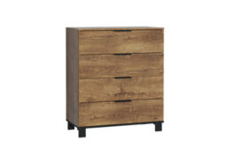 Furneo Modern Dark Oak Effect Chest Of Drawers Cabinet 4 Drawers Storage Cozy 04 - thumbnail 2