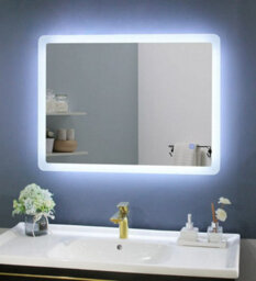 Belofay 450X600mm Atlanta Illuminated Bathroom Led With Mirror Demister Pad, Dimmable Led Anti-Fog Tempered Wall Mirrors - thumbnail 4