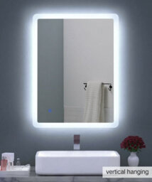 Belofay 450X600mm Atlanta Illuminated Bathroom Led With Mirror Demister Pad, Dimmable Led Anti-Fog Tempered Wall Mirrors - thumbnail 2