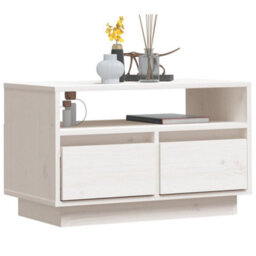 Walplus Tv Cabinet White 60X35X37 Cm Solid Wood Pine - thumbnail 4