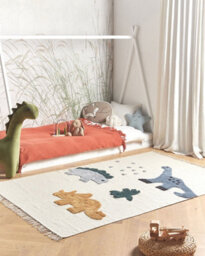 Beliani Kids Rug Gharta Multicolour 140 X 200 Cm Cotton - thumbnail 2