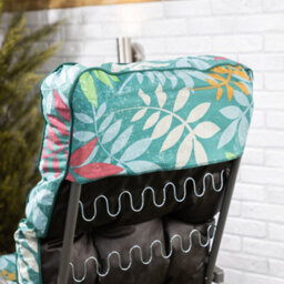 Alfresia Garden Relaxer Chair, Charcoal Frame, Alexandra Green Leaf Classic Cushion - thumbnail 5
