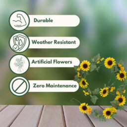 Smart Garden Marco Paul 6Ft Artificial Flower Garland - Sunflower - thumbnail 5