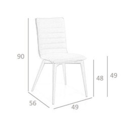 Stylish Grey Fabric Dining Chair By Angel Cerda - thumbnail 7